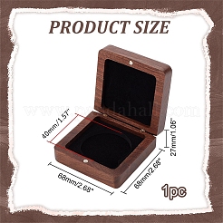 Boîte de rangement en bois pour pièce commémorative&nbsp;CON-WH0095-70A