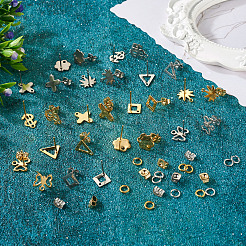 56 paio di orecchini a bottone in acciaio inossidabile 201 con foro e perni e dadi per orecchini in acciaio inossidabile 304.&nbsp;DIY-SW0001-11