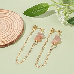 Boucles d'oreilles pendantes en perles de pierre de soleil naturelles pour femmes&nbsp;EJEW-TA00028-02