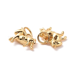 Colgante de latón unicornio rhinestone engastes&nbsp;KK-G435-17G