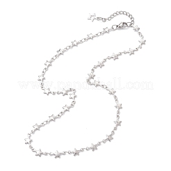 Collares de cadena de eslabones de estrella de acero inoxidable 304 para mujer&nbsp;NJEW-JN05652