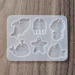 Moule en silicone pour pendentif étoile de mer/baleine/poulpe&nbsp;X1-DIY-K073-09A