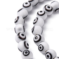Chapelets de perle rondes au mauvais œil manuelles&nbsp;LAMP-L055-8mm-09