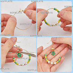 DIY-Set zur Herstellung baumelnder Ohrringe aus Emaille und Acryl&nbsp;DIY-SP0001-18