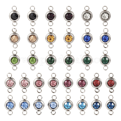 34 Stück 17 Farben 304 Edelstahl Strass-Verbindungsstücke&nbsp;STAS-TA0002-21