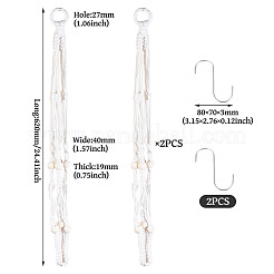 2 suspension pour plante en macramé fait main en polyester avec perles de bois&nbsp;AJEW-HS0001-46