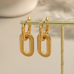 Boucles d'oreilles créoles ovales creuses en acier inoxydable 304&nbsp;LU1648