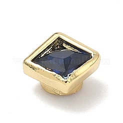 Cabochon quadrati in ottone micro pavé di zirconi cubici&nbsp;KK-P345-13G-E09