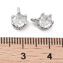 Breloques en laiton avec zircone cubique de micro pave&nbsp;KK-C051-39P-02