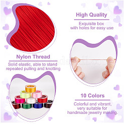 10 rouleau de fil de nylon 10 couleurs&nbsp;NWIR-WH0023-01