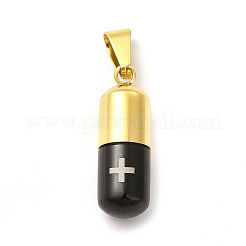 Ionenplattierung (IP) 304 Edelstahl zu öffnende Kapsel Pillendose Anhänger&nbsp;STAS-E184-01