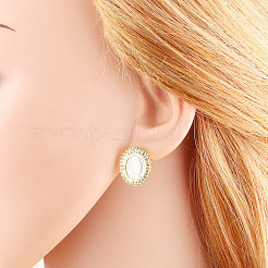 Orecchini a bottone in ottone con pavé di zirconi chiari&nbsp;WGC4035-01