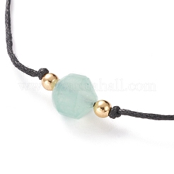 Collane con ciondolo avventurina verde naturale sfaccettata&nbsp;NJEW-JN03230-04