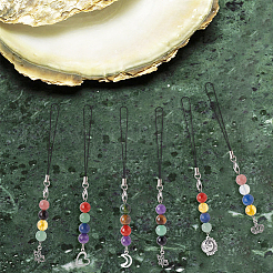 Correa de abalorios de teléfono con decoración de cuentas de piedras preciosas con colgante de aleación&nbsp;HJEW-PH01783