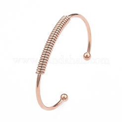 Bracciale aperto in acciaio inossidabile 304 per ragazze e donne&nbsp;BJEW-N013-008RG