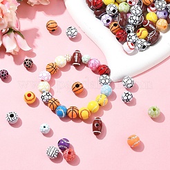DIY-Kits zum Herstellen von Armbändern aus Acrylperlen mit Sportmotiv&nbsp;DIY-YW0010-96