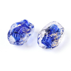 Perles en verre de feuille d'or et d'argent manuelles&nbsp;FOIL-N030-02C