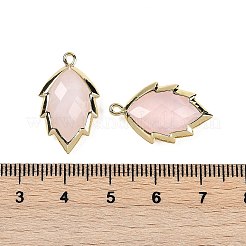 Pendentifs en forme de feuille à facettes en quartz rose naturel&nbsp;G-I375-04G-05