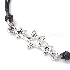 Set di braccialetti a maglie in lega di zinco a stella tripla da 2 pz&nbsp;BJEW-JB09977-02