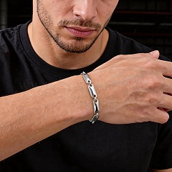 Bracelets à maillons ovales en acier inoxydable 304 pour hommes&nbsp;WGEFEC8-01