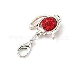 6 Stück Polymer Clay Pflaster Strass & tibetischen Stil Legierung Teekanne Anhänger Dekorationen&nbsp;HJEW-JM03568