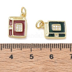 Ciondoli in ottone con strass di cristallo e smalto&nbsp;RB-CBA6830-10G-01