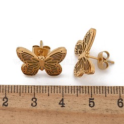Schmetterling 304 Edelstahl Ohrstecker&nbsp;EJEW-L287-061G