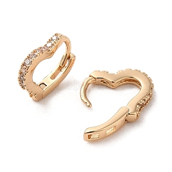 Pendientes de aro de circonio cúbico de micro pave de latón&nbsp;EJEW-C073-42KCG