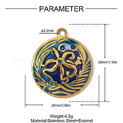 304 Edelstahl-Emaille-Anhänger&nbsp;STAS-OY017-23G