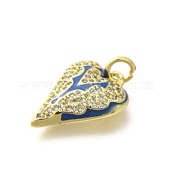 Pendentifs en émail de zircone cubique transparente en laiton micro pavé&nbsp;KK-M297-15G