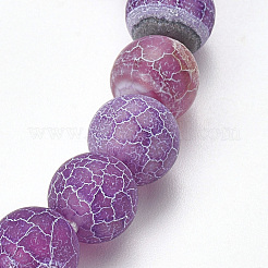Bracelets extensibles avec perles en agate patinée naturelle&nbsp;X-BJEW-Q692-01D