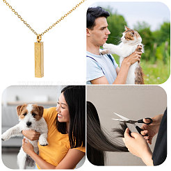 Urna de cenizas con colgante de árbol de la vida en forma de rectángulo de acero inoxidable 304&nbsp;NJEW-WH0036-030G