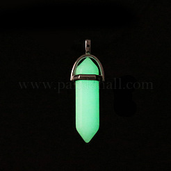 Pendentifs en pierre synthétique lumineuse pointue par balle&nbsp;LUMI-PW0001-055-C