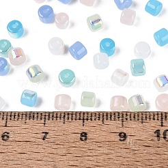 Perles de verre imitation jade couleur fgb&nbsp;SEED-Q040-07A-C06