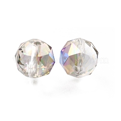 Perles de verre rondes transparentes électroplaquées&nbsp;GL-CBA6A73-FP03