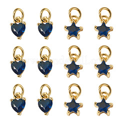 12 pz 2 stili ottone micro pavé zirconia cubica charms&nbsp;KK-TA0008-70B