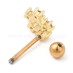 Messing Micro Pave klare Zirkonia Ohrstecker&nbsp;EJEW-L265-05G