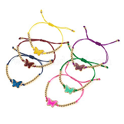 6 Stück 6 Farben Legierung Emaille Link Armbänder&nbsp;BJEW-TAC0043