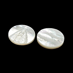 Cabochon di conchiglia bianca naturale intagliata&nbsp;SSHEL-N038-06B-02