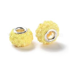 Perles européennes en résine de couleur ab fleur de rose&nbsp;RESI-M001-05F