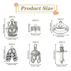 70 pièces 6 styles pendentifs en alliage de style tibétain&nbsp;FIND-SZ0003-91