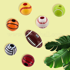 140 Stück 7 Stile Sport undurchsichtige Acrylperlen&nbsp;MACR-PA0001-08