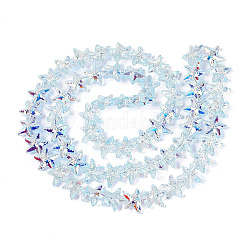 Chapelets de perles en verre transparent électrolytique&nbsp;EGLA-Q136-01A-07