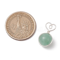 4 stücke 4 arten natürliche rose quarz & aventurin & amethyst & karneol kupfer draht gewickelt herz ball anhänger&nbsp;PALLOY-TA00215-02
