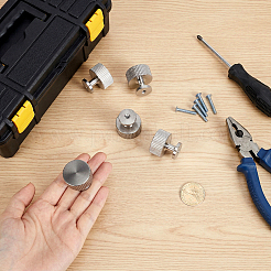 Perilla redonda de aleación de aluminio para gabinete con tornillo de montaje&nbsp;FIND-WH0051-260P