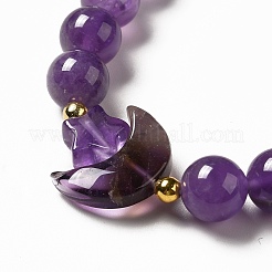 Mond- und Sternperlenarmbänder aus natürlichem Amethyst und gemischten Edelsteinen für Damen&nbsp;G-G997-B03