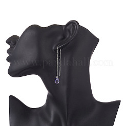 Lange Kette mit transparenten Glasperlen-Ohrsteckern&nbsp;EJEW-JE05242