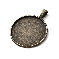 Flache runde Legierung Anhänger Fassungen&nbsp;PALLOY-N0088-26AB-NF
