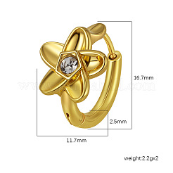 Boucles d'oreilles créoles en acier inoxydable 304 serties de zirconiums cubiques transparents pour femmes&nbsp;WGE1692-04