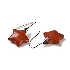 Boucles d'oreilles pendantes en forme d'étoile avec pierres mélangées naturelles et synthétiques&nbsp;EJEW-I315-03P